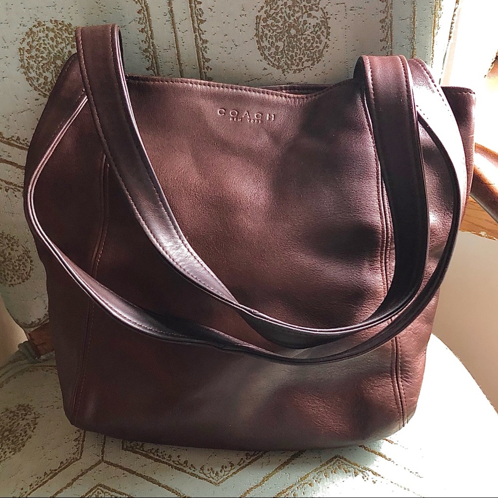 Coach Tote in Chocolate Brown Leather.